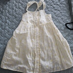 Tahari White and Yellow Floral Dress Size 7